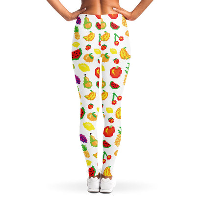 Pixel Fruits Pattern Print Women's Leggings