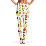 Pixel Fruits Pattern Print Women's Leggings