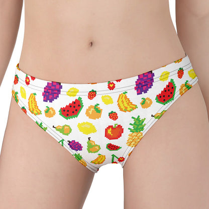 Pixel Fruits Pattern Print Women's Panties