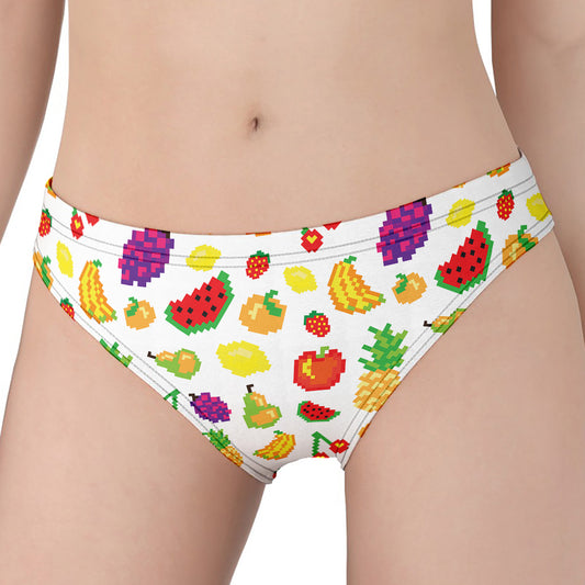 Pixel Fruits Pattern Print Women's Panties
