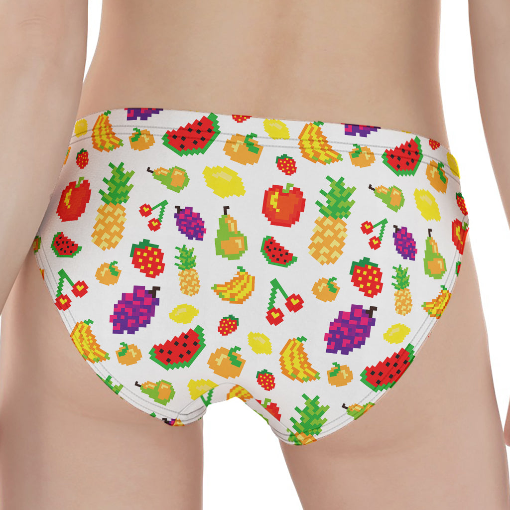Pixel Fruits Pattern Print Women's Panties