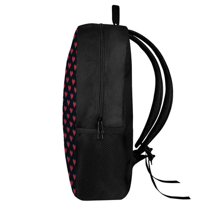 Pixel Heart Pattern Print 17 Inch Backpack
