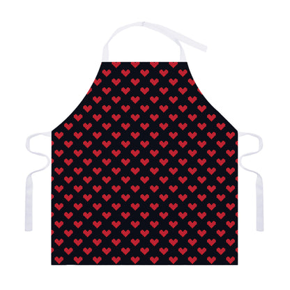 Pixel Heart Pattern Print Adjustable Apron