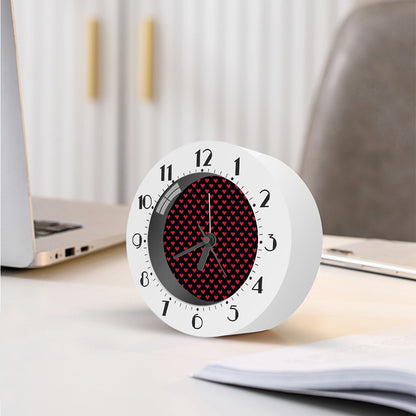 Pixel Heart Pattern Print Alarm Clock
