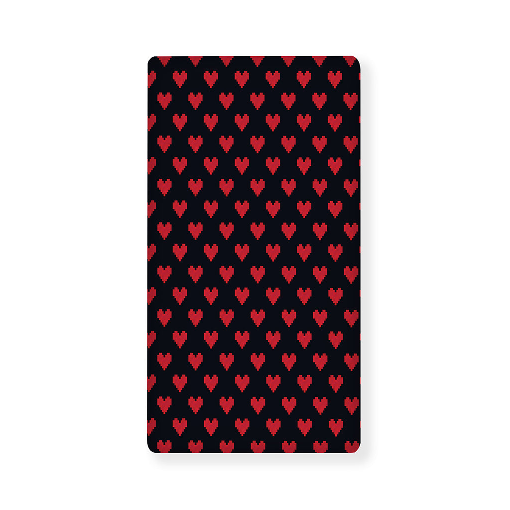Pixel Heart Pattern Print Baby Crib Sheet