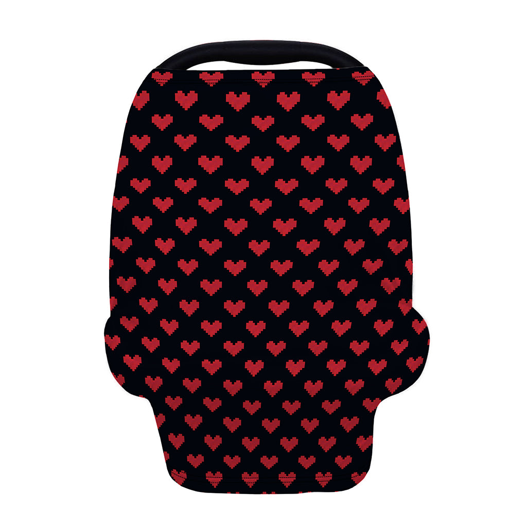 Pixel Heart Pattern Print Baby Seat Cover
