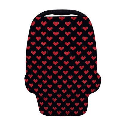 Pixel Heart Pattern Print Baby Seat Cover
