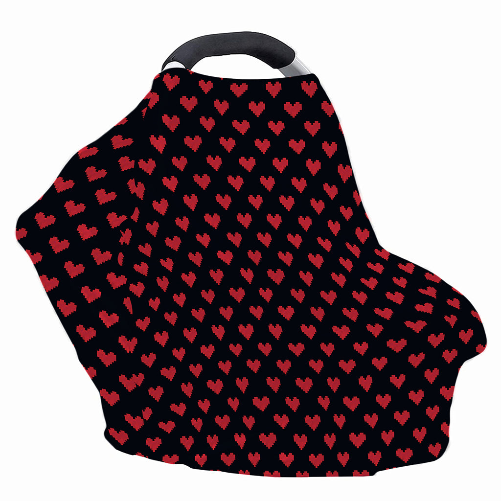 Pixel Heart Pattern Print Baby Seat Cover