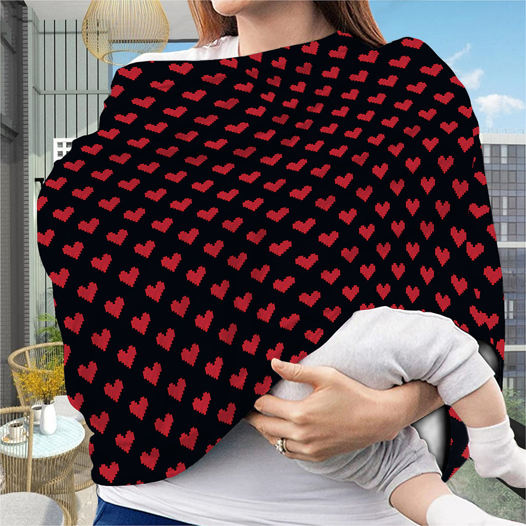 Pixel Heart Pattern Print Baby Seat Cover