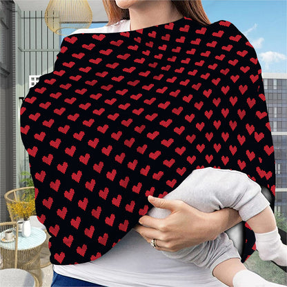 Pixel Heart Pattern Print Baby Seat Cover