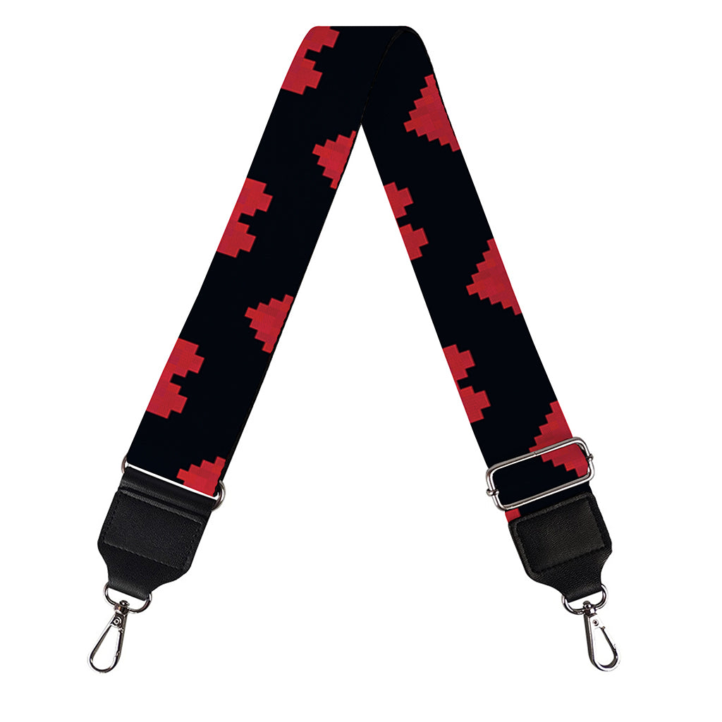 Pixel Heart Pattern Print Bag Strap