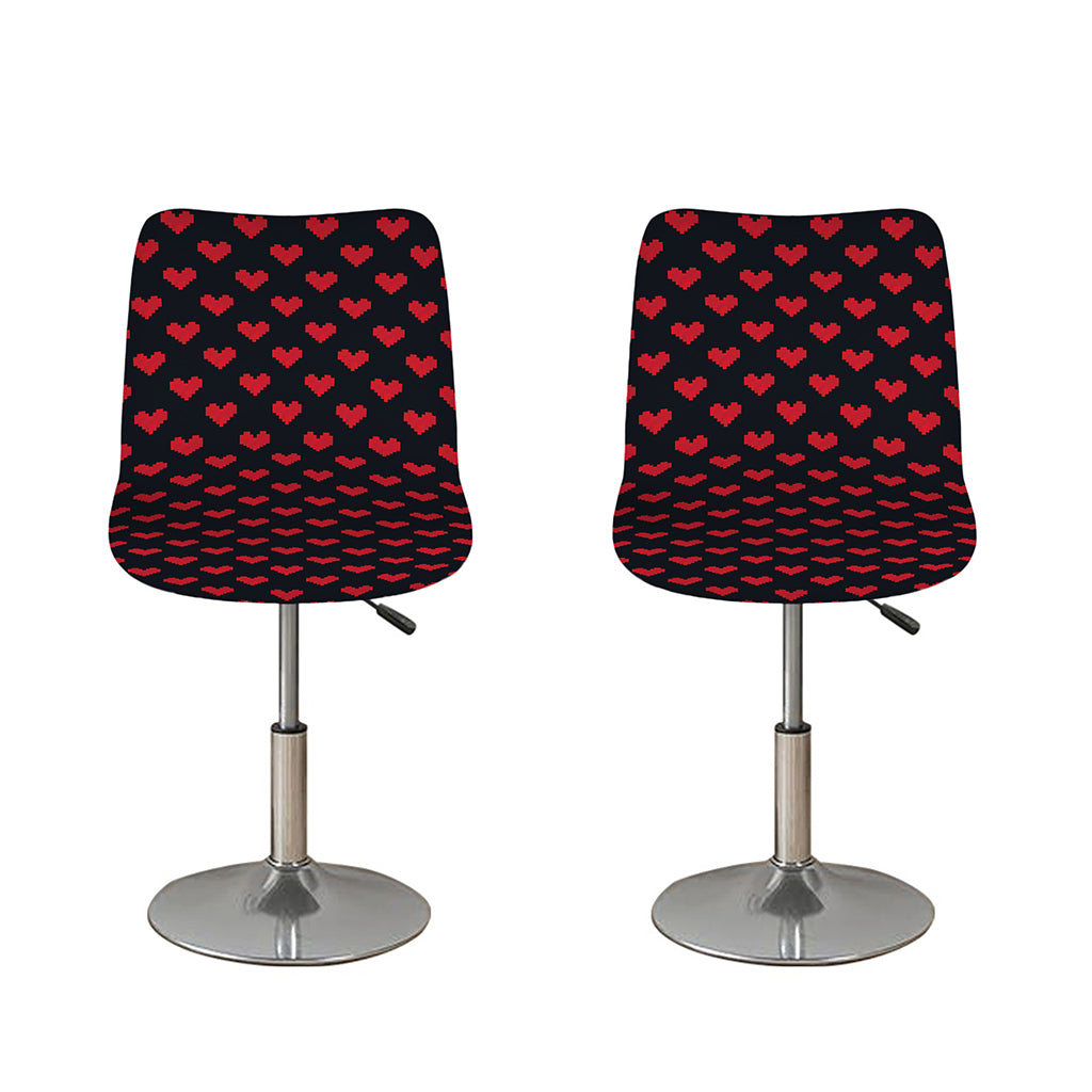 Pixel Heart Pattern Print Bar Stool Covers