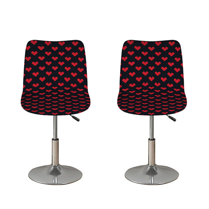 Pixel Heart Pattern Print Bar Stool Covers