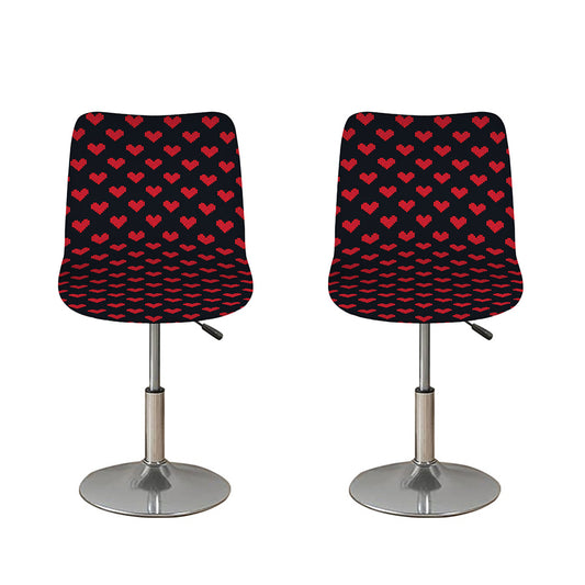 Pixel Heart Pattern Print Bar Stool Covers