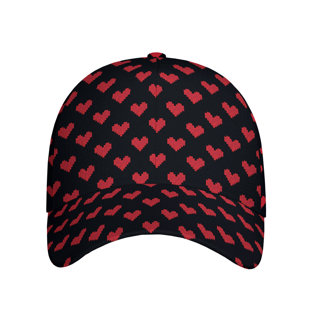 Pixel Heart Pattern Print Baseball Cap