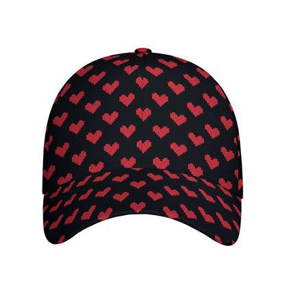 Pixel Heart Pattern Print Baseball Cap
