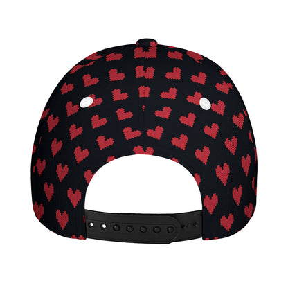 Pixel Heart Pattern Print Baseball Cap