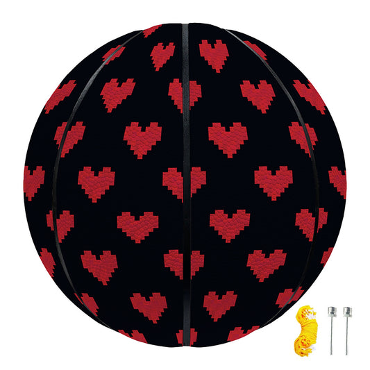 Pixel Heart Pattern Print Basketball