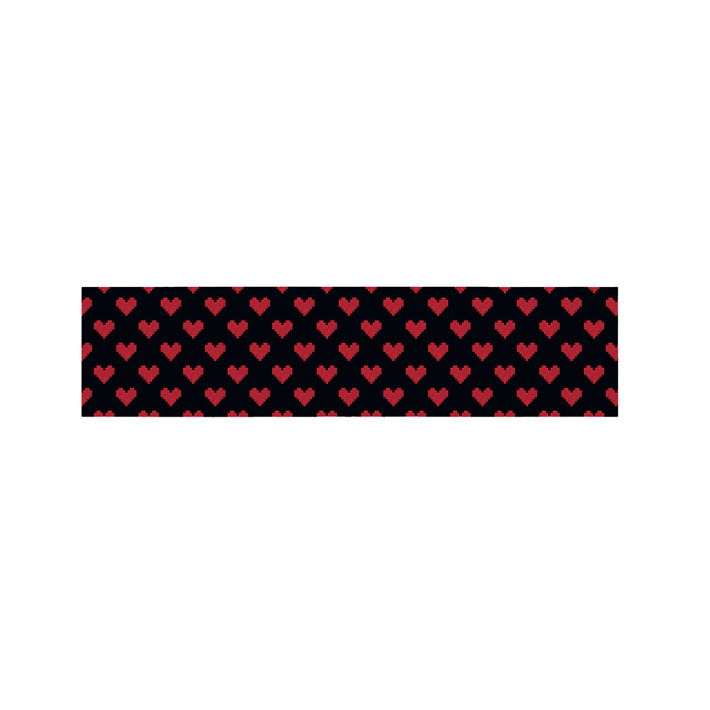 Pixel Heart Pattern Print Bed Runner