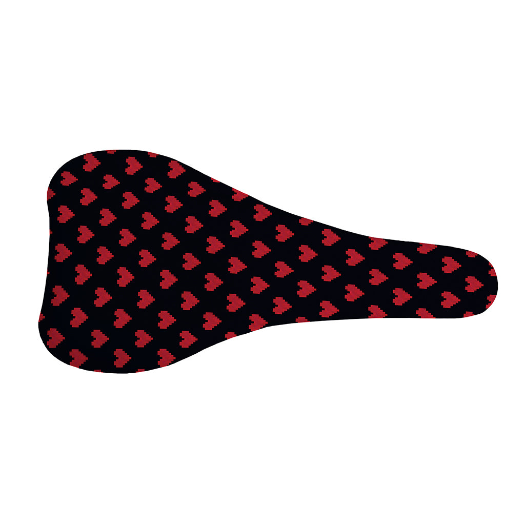 Pixel Heart Pattern Print Bicycle Seat Cover