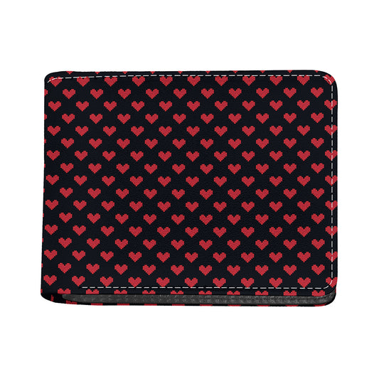 Pixel Heart Pattern Print Bifold Wallet