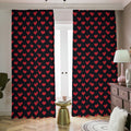 Pixel Heart Pattern Print Dimout Pencil Pleat Curtains