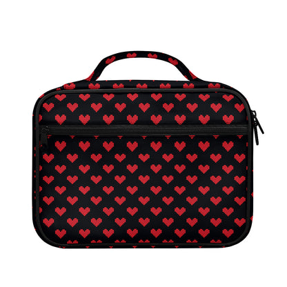 Pixel Heart Pattern Print Briefcase Bible Bag