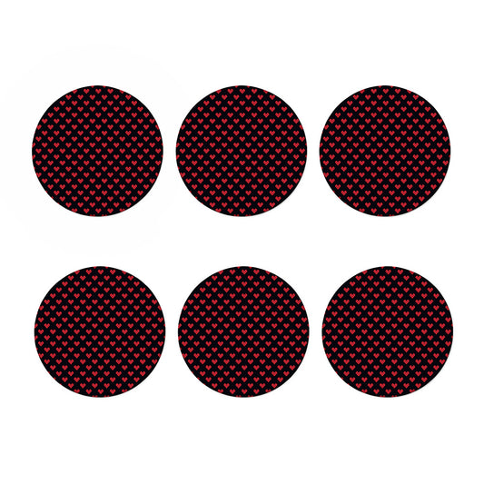 Pixel Heart Pattern Print Coaster Set