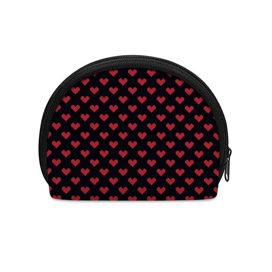 Pixel Heart Pattern Print Coin Purse