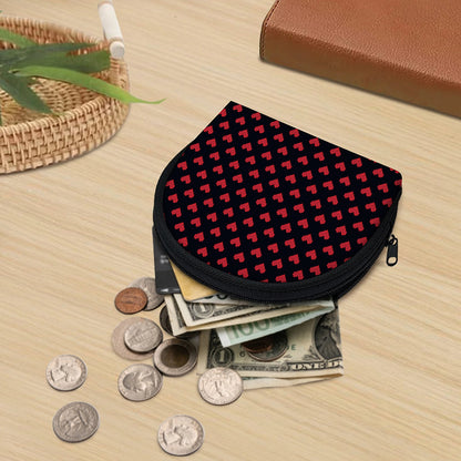 Pixel Heart Pattern Print Coin Purse