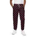 Pixel Heart Pattern Print Cotton Sweatpants