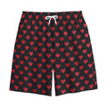 Pixel Heart Pattern Print Cotton Shorts