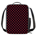 Pixel Heart Pattern Print Crossbody Lunch Bag