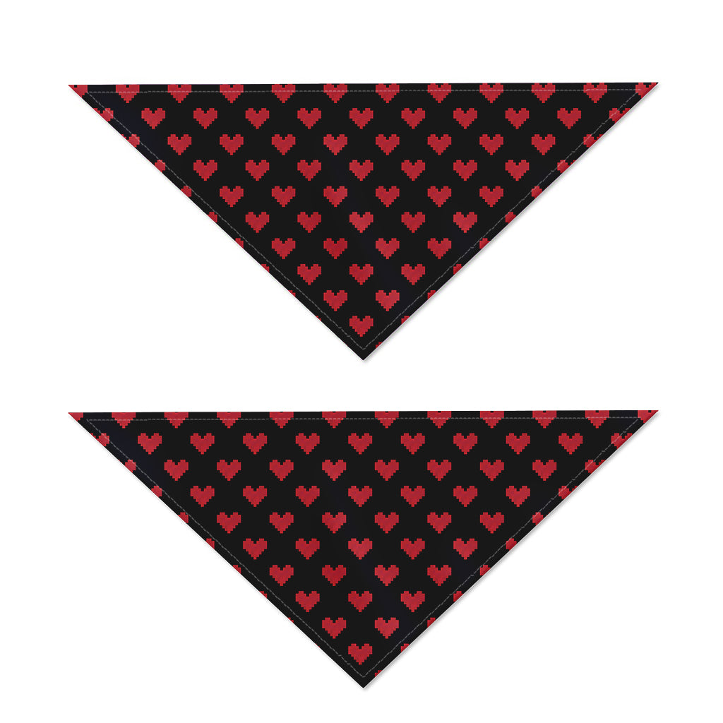 Pixel Heart Pattern Print Dog Bandana