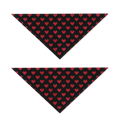 Pixel Heart Pattern Print Dog Bandana