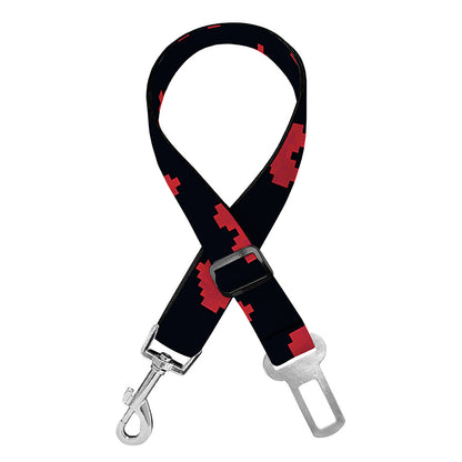 Pixel Heart Pattern Print Dog Seat Belt
