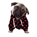 Pixel Heart Pattern Print Dog Zip Up Hoodie