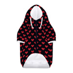 Pixel Heart Pattern Print Dog Zip Up Hoodie