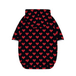 Pixel Heart Pattern Print Dog Zip Up Hoodie
