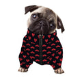 Pixel Heart Pattern Print Dog Zip Up Jacket