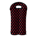 Pixel Heart Pattern Print Double Neoprene Wine Tote