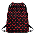Pixel Heart Pattern Print Drawstring Backpack