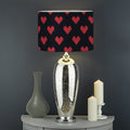 Pixel Heart Pattern Print Drum Lamp Shade
