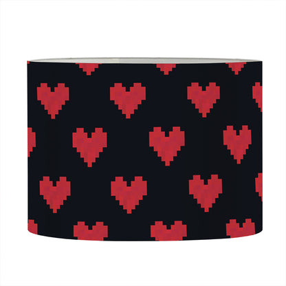 Pixel Heart Pattern Print Drum Lamp Shade