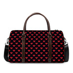 Pixel Heart Pattern Print Duffle Bag