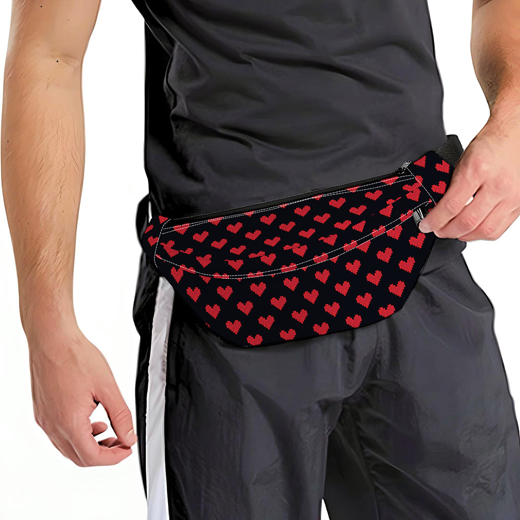 Pixel Heart Pattern Print Fanny Pack