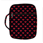 Pixel Heart Pattern Print Front Pocket Bible Bag