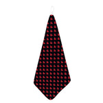 Pixel Heart Pattern Print Hand Towel