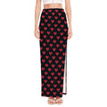 Pixel Heart Pattern Print High Slit Maxi Skirt