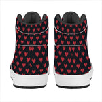 Pixel Heart Pattern Print High Top Leather Sneakers